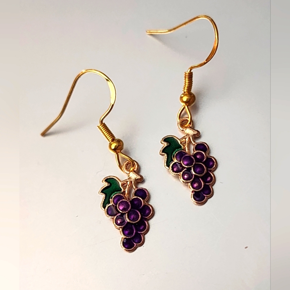 Grape Fest  earrings 925 Sterling Posts